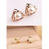 Double Triangle Pearl Earrings