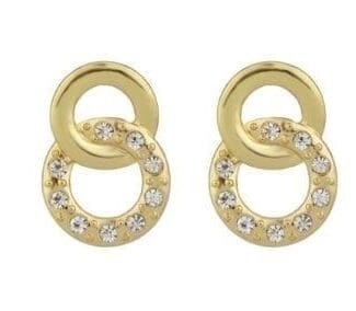 Gold Rings Rhinestone Earrings