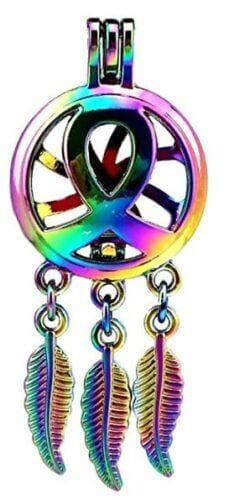 Rainbow Color Dream Catcher Awareness Ribbon Cage