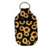 Neoprene Hand Sanitizer Holder for 1.0oz/30ml Bottles - SUNFLOWERS - BLACK