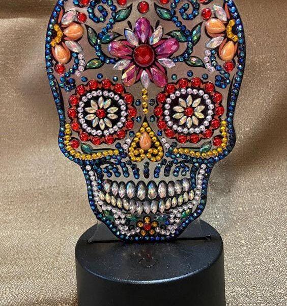 Mosaic Diamond Seven Colors Skull Lamp