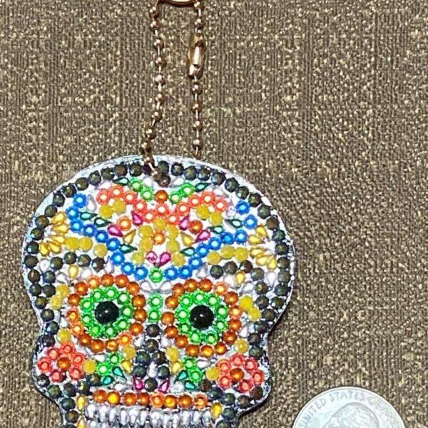 Skull Crystal Rhinestone Keychain #2