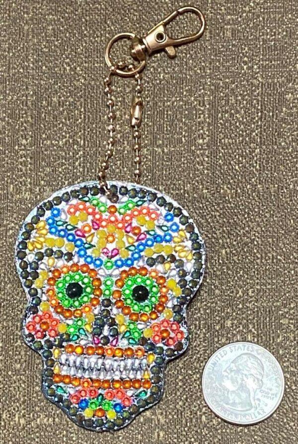 Skull Crystal Rhinestone Keychain #2