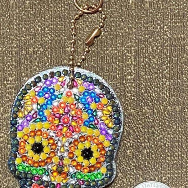 Skull Crystal Rhinestone Keychain #5