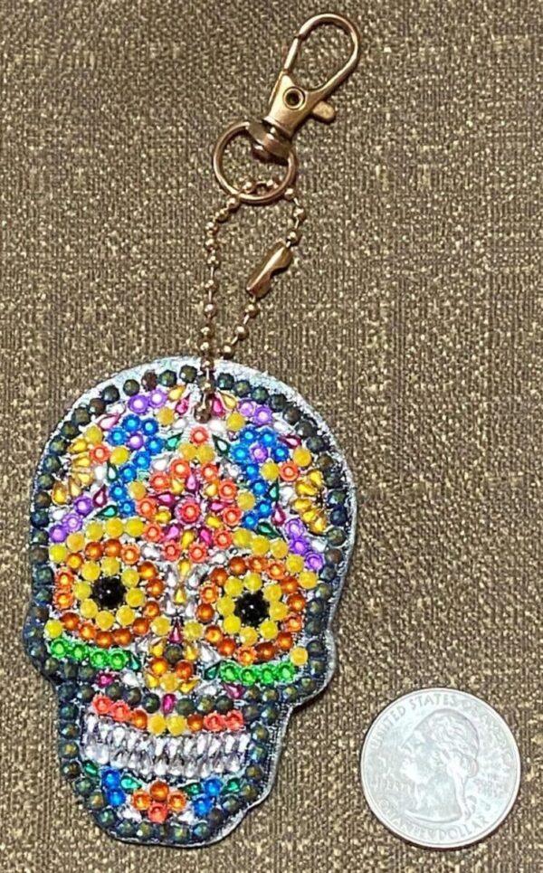 Skull Crystal Rhinestone Keychain #5