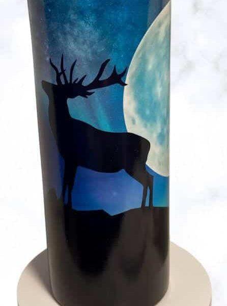 Northern Lights w/Buck & Moon Themed 20 oz Glow In The Dark Tumbler