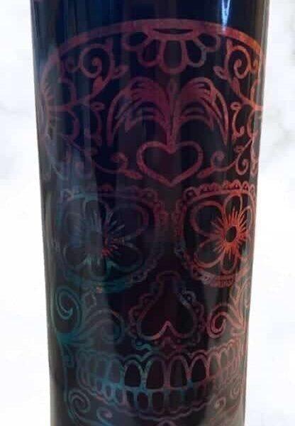 Holographic Sugar Skull Themed 20 oz Tumbler