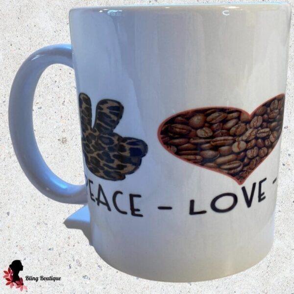 Peace Love Coffee 11 oz Mug