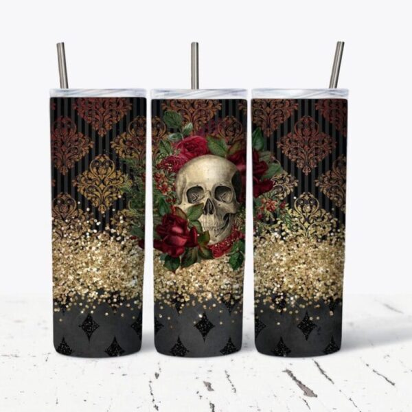 Skull w/Roses 20 oz Tumbler