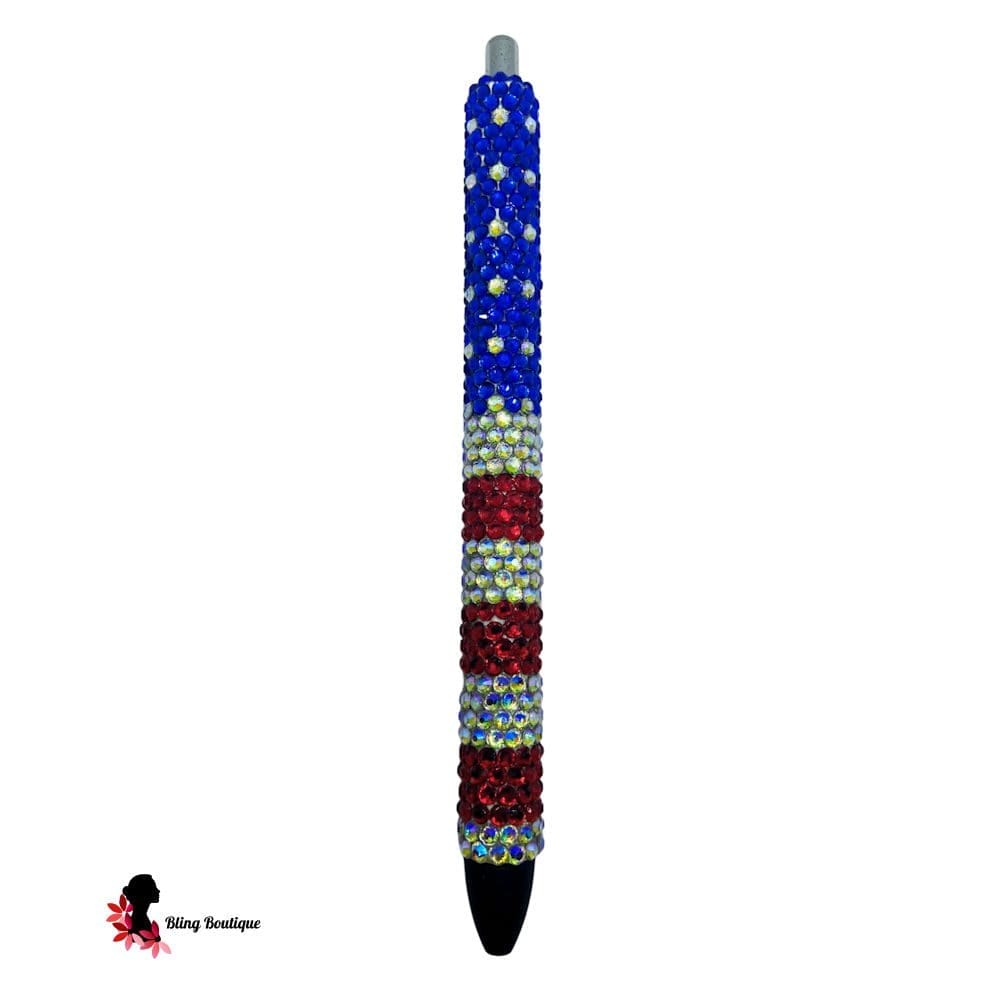 Rhinestone Flag Pen